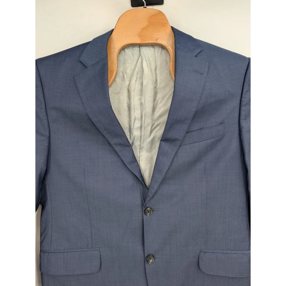 Peter Millar Wool Suit Set Sport Coat Blazer‎ Pants sz 42R Men Blue